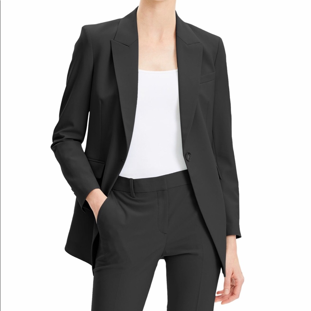 Theory OneButton Good Wool Suit Jacket Gem